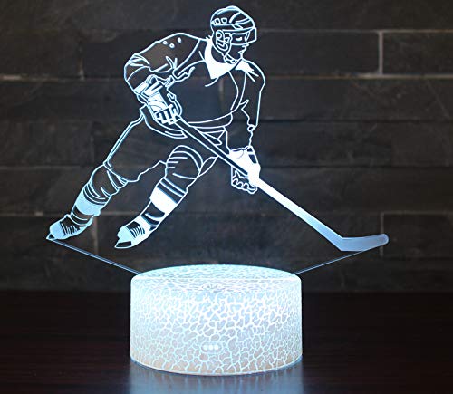Wmh Hockey Night Light With 7 Colors Changing- Led 3D Optical Illusion Lamp For Kids Room Decor And Hockey Fans (Hockey) #TOP1