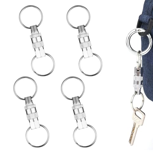 Porte-clés à dégagement rapide amovibles en lot de 4 pour clé de voiture