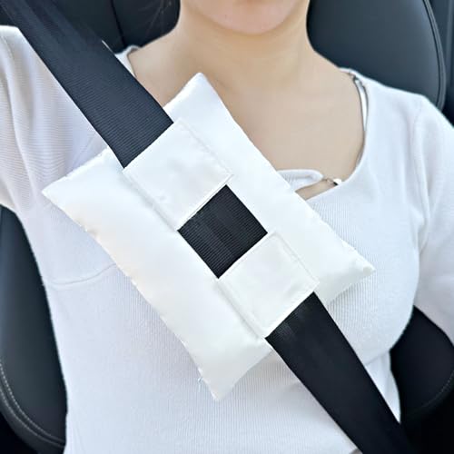 HapiPoppy Port Pillows Chemo Port Pillow for Seatbelt Pacemaker Chest Protector Chemo Patients Cancer Open-Heart Incision Recovery Post Surgery Support Cushion Gifts, Silky Satin Ivory