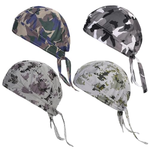 KUHAWL 4 Stück Bandana Cap, Sommer Fahrradmütze Kopftuch Sport...