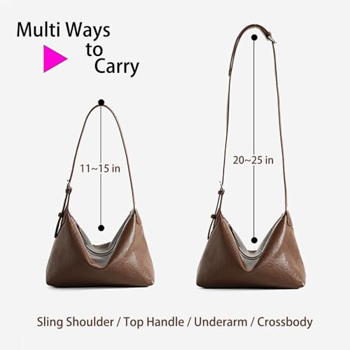 JIUFENG Genuine Leather Shoulder Tote for Women, Womens Casual Hobo Bag, Underarm Handbag for Work3