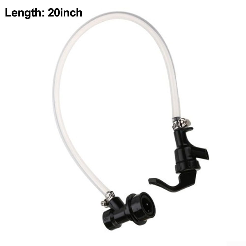 Set di attrezzi per linea birra, trasparente, con rubinetto da picnic, blocco a sfera, fusto per birra fatta in casa (50,8 cm)