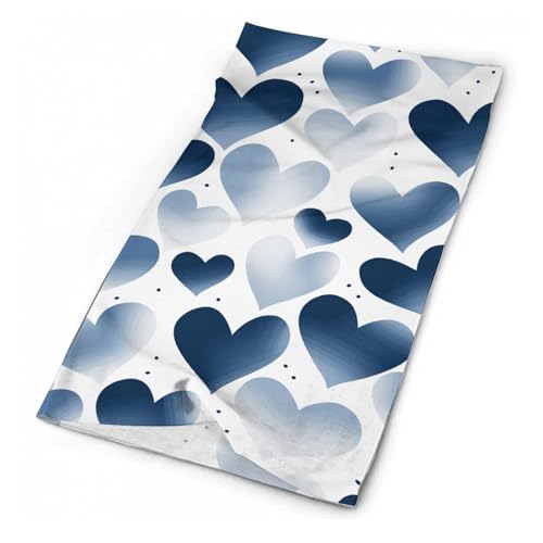 Balaclava para hombre y mujer, mascarilla facial transpirable y cortavientos, protección solar y contra el polvo, color azul marino con diseño de corazón