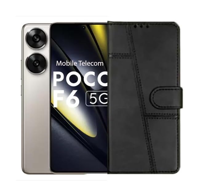 S-Hardline Premium Leather | Inbuilt Stand & Pockets | Wallet Style Flip Back Case Cover for (Black Poco F6 5G) (B0D6VJQCC8) Amazon Price History, Amazon Price Tracker