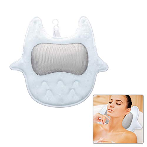 WWYM Bath Pillow for Tub, 5D Air Mesh Non-Slip Spa Bath Pillow - Machine Washable, Head, Neck, Shoulder Support Pillow
