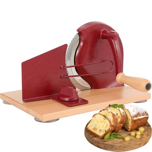Trancheuse à pain manuelle avec manivelle et lame ondulée en acier inoxydable, épaisseur réglable pour la maison et la cuisine