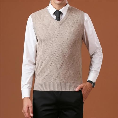 Men's V Neck Argyle Pattern Casual Sleeveless Wool Knit Tank Sweater Vest for Daily Pullover Sweater2