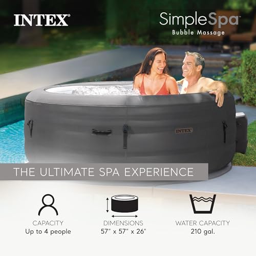 Image of INTEX SimpleSpa 4 Person Inflatable Hot Tub, Portable Spa with 100 Jets