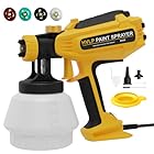 Pistola Pintura, Pistola Pintura Electrica HVLP de 700W con Conexiones para Limpieza y Soplado, 4 Boquillas y 3 Patrones, para Cobertizos de Muebles, Gabinetes, Cercas, Paredes, Puertas, etc.