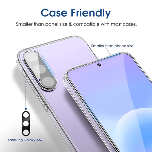 Image of amFilm OneTouch for Samsung Galaxy A57 Screen Protector Tempered Glass | Auto-Alignment, 30s Install, Bubble Free, Scratch & Drop Protection, HD Clear, Camera Lens Protector, 2+2 Pack (A57-6.7'')