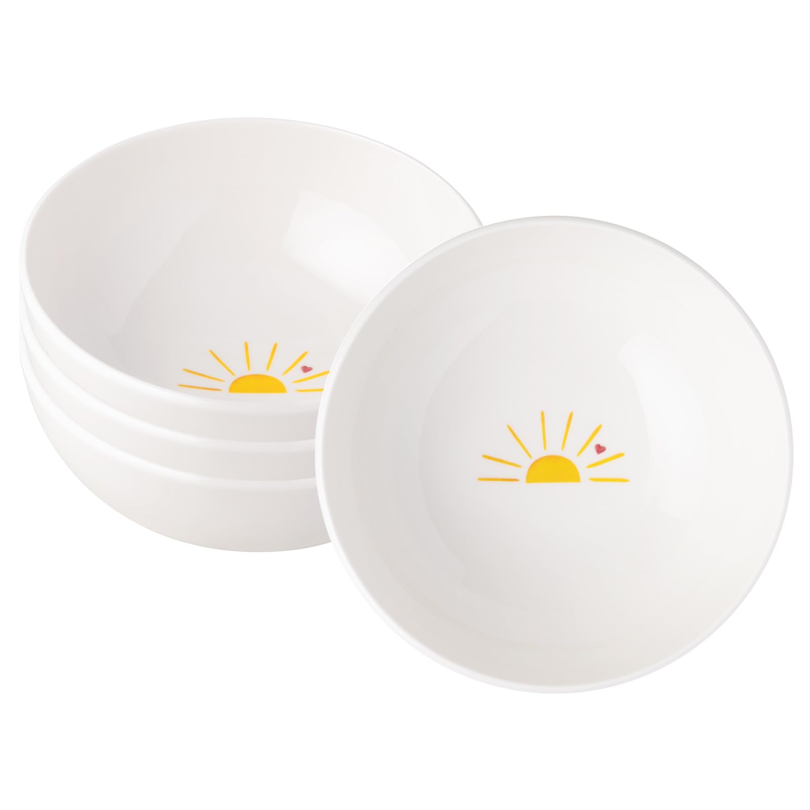 Villeroy & Boch With Love Müslischalen Hello Sunshine 4er Set, 590 ml, Vielseitige Schalen für Suppe, Salat und Ramen, Premium Porzellan, spülmaschinen- & mikrowellengeeignet
