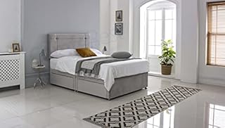 ComfoRest, Bedding & Upholstery Innovation Leader Silver Plush Memory Foam Divan Bed Set With 2 Drawers and Mattress plus free Clima Headboard 3ft 4ft 4ft6 5ft 6ft (No Mattress, 3FT Single)