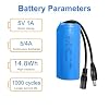KBT 5V 4Ah Battery Pack with Charger & DC5521 Connector Cable for 5Volt Devices RC Car, Robot, DIY, LED Light Strip