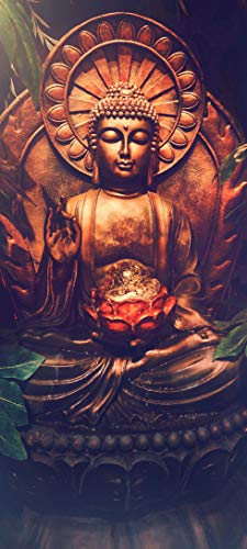 Bilderdepot24 Türtapete selbstklebend | Buddhistische Statue | in 90x200 cm | einteilig Türaufkleber Türfolie Türposter | Wand-deko Dekoration Wohnung | TF70244