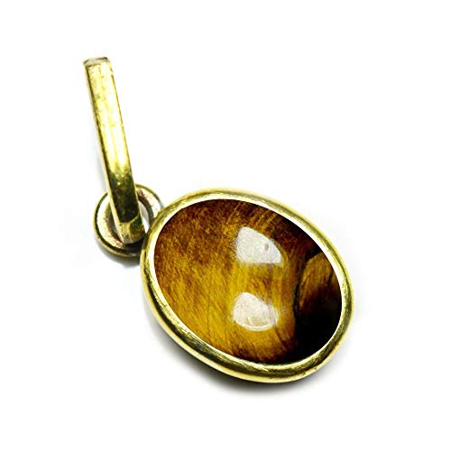 Anillo de ojo de tigre natural de hombre chapado en oro para looks de oficina y eventos
