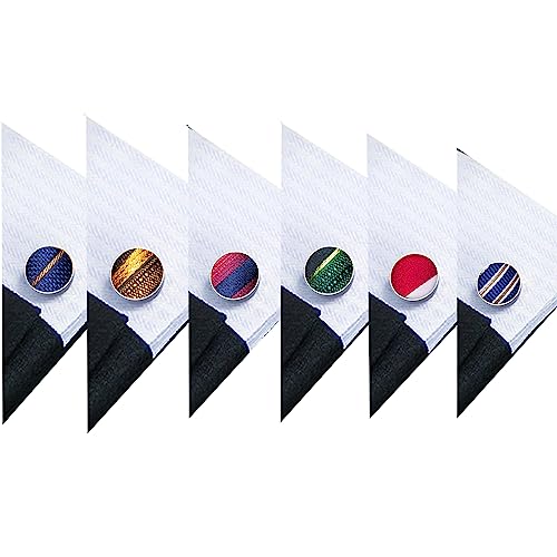 Image of Barry.Wang 6 PCS Men Ties Set Silk Business Fashion Woven Necktie Handkerchief Cufflinks Paisley Stripe Wedding Party