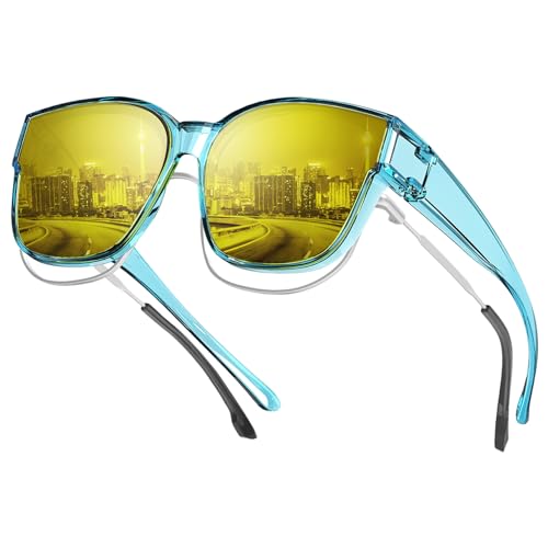 Image of KALIYADI Fit-Over-Glasses Polarized Sunglasses-for-Men Wrap-Around-Sunglasses: Mens Polarized Sunglasses UV400 Protection