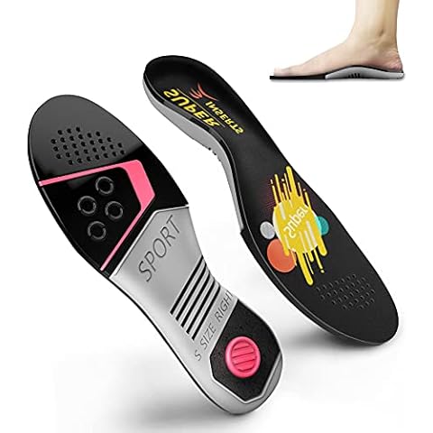 Gel Insoles for Plantar Fasciitis,Shoe Insoles for Women and Men with Arch Support for Work Boots,Soft Boot Insoles with Memory Foam for Women,Plantar Fasciitis Insoles for Knee Pain,Relieve,M Cover