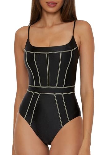 BECCA Women's Standard Color Sheen One Piece Swimsuit, Sexy Satin, Bathing Suits