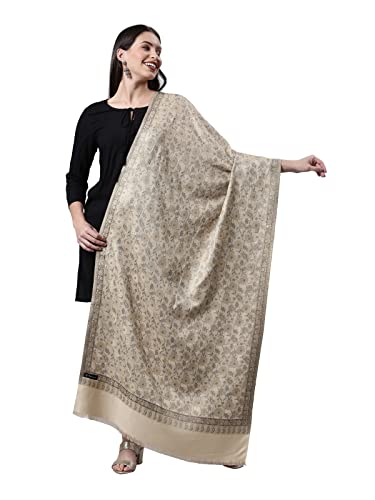 Image of Pashmoda Women Kaani Stole with Silky Zari Weave, Shawl, Wrap (Size 72X208 CM)