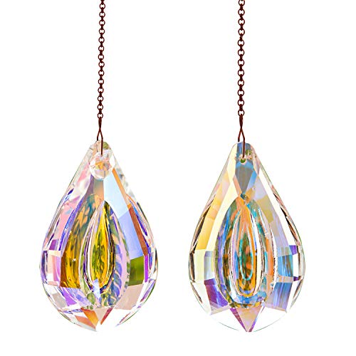 Besimple Lot de 2 attrape-soleil en cristal à suspendre - Prismes - Boule de cristal arc-en-ciel - Décoration à suspendre pour la maison, le jardin, Noël, un mariage Cover