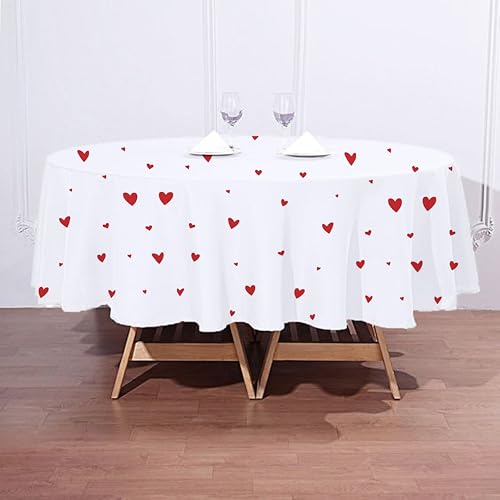Image of 100% Cotton Printed Tablecloth for 4-6 Seater Dining Table for Home, Garden, Hotel and Restaurant, Pack of 1 Piece (Dark Red, 60 inch Round)