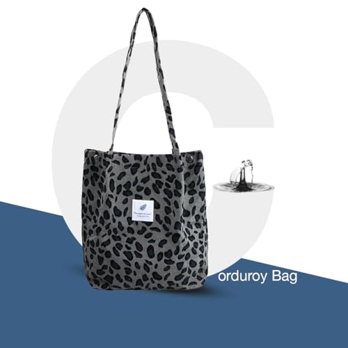 Image of Lyrovo Women Corduroy Shoulder Tote Bag for Work Beach Travel and Shopping Grocery