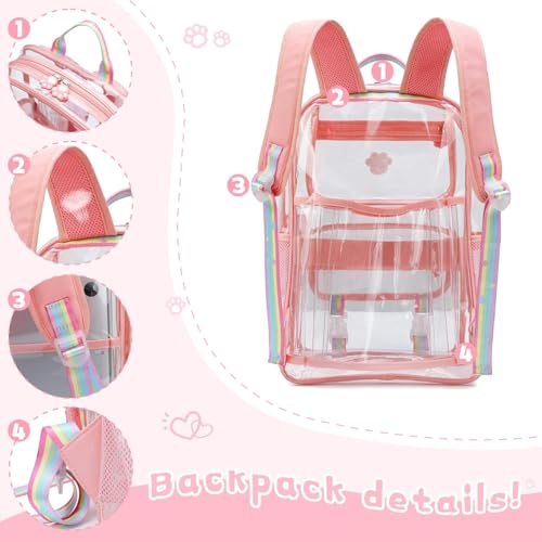 Wonder Comfort Clear Backpack Stadium Approved Heavy Duty Large Transparent Bag with Anti-Theft Pocket for School, Work, and Events4