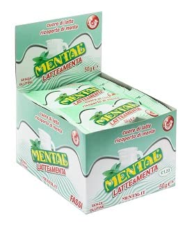 Mental Dispenser Bustine Caramelle Latte&Menta ; 12 Bustine Da 50Gr