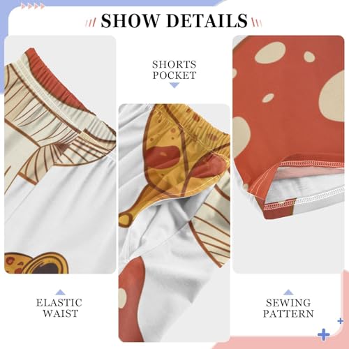 ZZXXB Frog and Mushroom Pattern Boys Long Pants Soft Trousers Elastic Waist Kids Lounge Bottoms with Pockets S-XL4