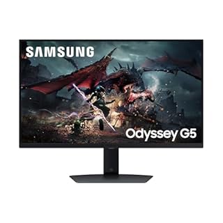 Samsung Monitor Gaming Odyssey G5 (S27DG502), Flat, 27", 2560x1440 (QHD), IPS, 180Hz, 1 ms, AMD FreeSync, Adaptive Sync, HDMI, Display Port, Ingresso Audio, HAS, Pivot, Flicker Free