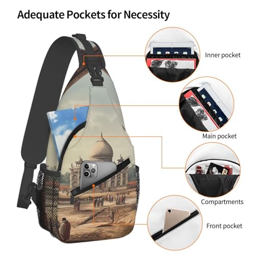 Bolso Sling Unisex Negro para Viaje y Senderismo miniatura 3