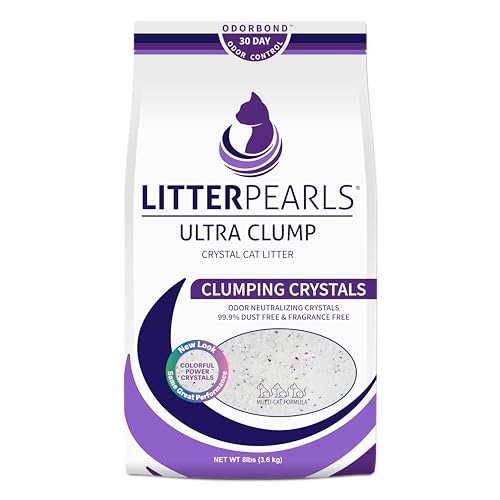 Litter Pearls Ultra Clump Unscented Crystal Clumping Cat Litter with Odorbond, 8 Pounds