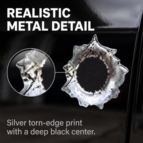 Image of 3D Bullet Hole and Scratch Car Stickers, Simulation Stereoscopic Fake Gun Bullet Holes Stickers, Automotive Tattoo Decorations, Waterproof Car Decals, Automotive Decals (Bullet Hole)