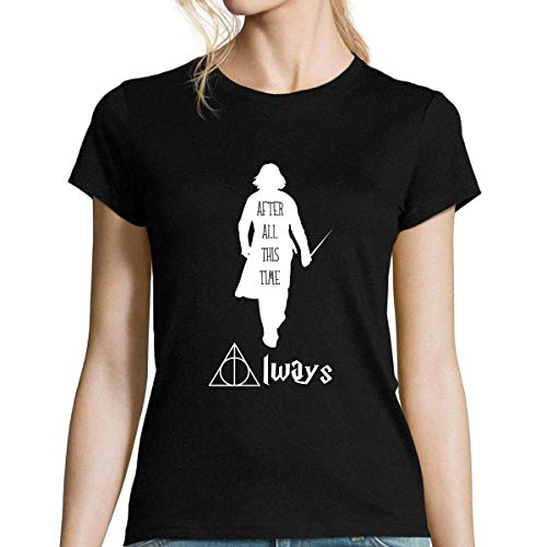 Closset Always | Alan Rickman - Severus Rogue | T-Shirt Femme col V en provenance de Poudlard Small