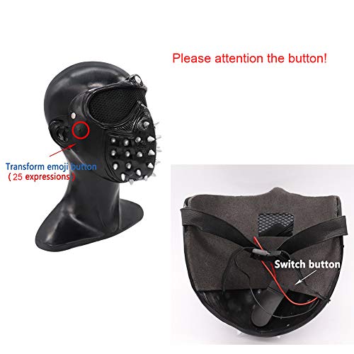 Watch Dogs Mask Wrench Led 25 Expression Changeable Ghost Marcus Cosplay Prop Resin (Led) #TOP6