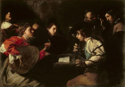Peinture un concert de Bartolomeo Manfredi pour salon élégant