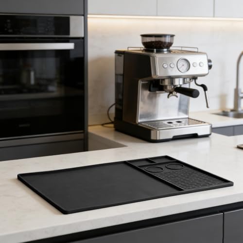 Alfombrilla de silicona para cafetera Cabilock con borde elevado antiderrames 8