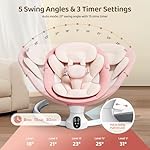 Brolteja Hamaca bebé eléctrica,Mecedora Bebe electricapara Desde el nacimiento hasta los 9 meses, Bluetooth y distancia Control Silla Mecedora,5 modos de columpio,con arnés seguridad 5 puntos 4 Brolteja Hamaca bebé eléctrica,Mecedora Bebe electricapara Desde el nacimiento hasta los 9 meses, Bluetooth y distancia Control Silla Mecedora,5 modos de columpio,con arnés seguridad 5 puntos
