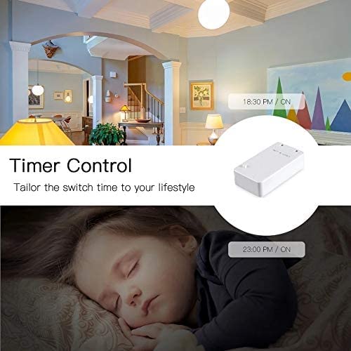 Image of Electrobot Smart WiFi Switch for Home Automation, 10A Max Output, 2.4GHz Wireless Remote Control with LED Light, Check Appliance Status via Mobile App (iOS & Android)
