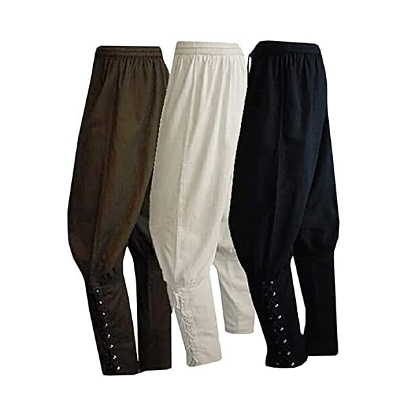 Men's ankle banded pants medieval viking navigator pirate costume trousers renaissance gothic pants