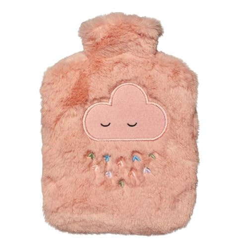 DRAEGER Paris – Bolsa de agua caliente de coral de peluche nube – piel sintética con calefacción de invierno – Regalo para vientre adulto y niño