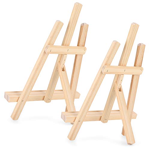 EBTOOLS 2個の木製イーゼルディスプレイスタンド、スケッチ、絵画、電話ホルダー用 - エレガントでポータブルな装飾。