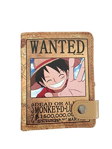 Mxcostume Anime Wallet Luffy Cartoon Wanted Short PU Leather Wallet, Anime Cartoon Wallet