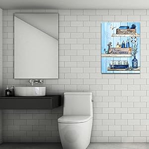 Bathroom Decor Wall Art Navy Blue Pictures Funny Rustic Farmhouse Signs Please Seat Yourself Canvas Painting Print Beach Nautical Sea Turtle Artworks12''x16'' Bathroom Decor Wall Art Navy Blue Pictures Funny Rustic Farmhouse Signs Please Seat Yourself Canvas Painting Print Beach Nautical Sea Turtle Artworks12x16