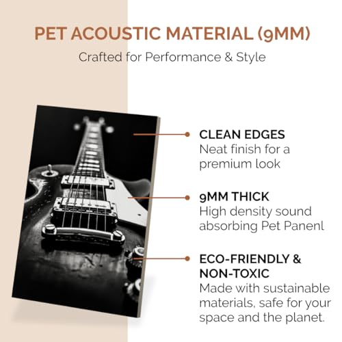Image of Timber Acoustics Acoustic Art Wall Panels for Music Studio, 48 inchx32 inch PET Felt Sound Absorbing & Noise Reduction Panels for Wall, Acoustic Panels for Music Studio, (Retro Studio, Set of 6)