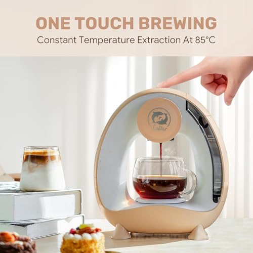 Image of Mini Q Single Serve Coffee Maker | Portable Coffee & Tea Machine for Ground Coffee | Intelligent Temp Control, Quiet Operation (Cream)