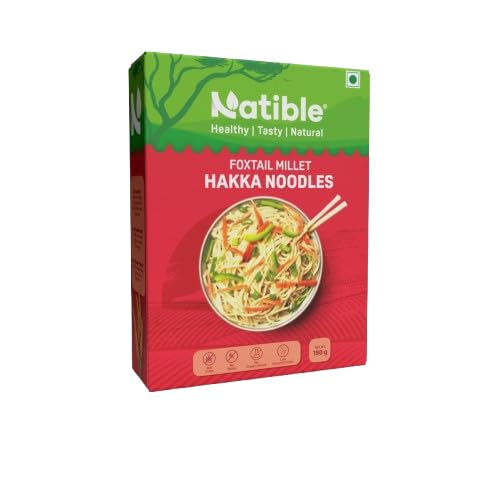 Natible Foxtail Millet Noodles I No Maida I No MSG I Not Fried I Easy & Ready To Cook Healthy Noodles (Pack of 1, 180gms, Foxtail Millet noodles)