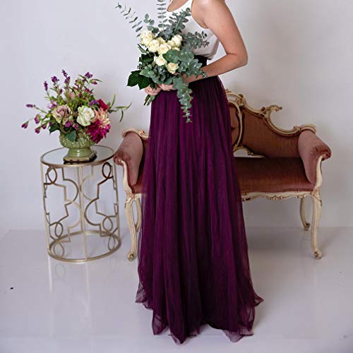 WDPL 3 Layers Soft Tulle Skirt Maxi Long Bridal Wedding Skirts for Women3