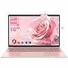 Portátil de oro rosa de 16 pulgadas, CPU Celeron N5105, DDR4 16 GB RAM 512G SSD, pantalla FHD IPS, KB retroiluminada, desbloqueo de huellas dactilares, USB 3.0, HDMI, WIFI/BT, perfecto para